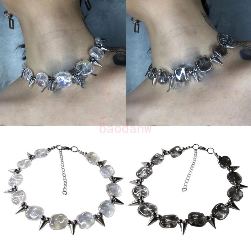 BDW Spike Rivet สร้อยคอสไตล์ Gothic-Punk