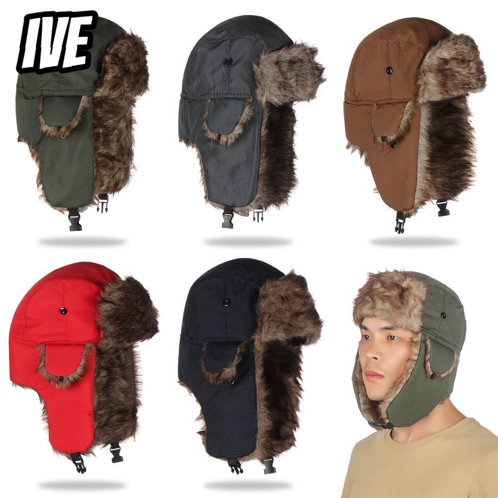 IVEYOUNG หมวก Ushanka ขนสังเคราะห์ อบอุ่น