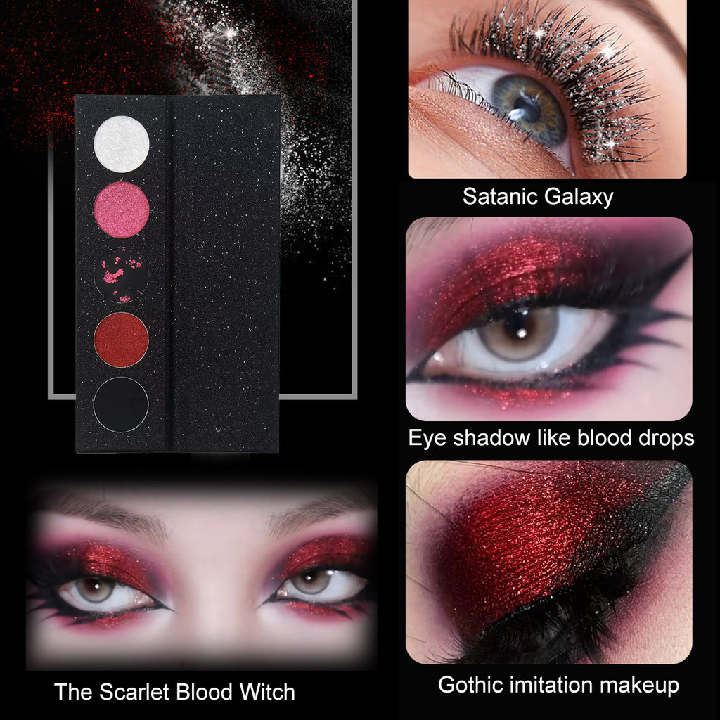 Eye Shadow Palette 5 สี Extremely Dark Eyeshadow Palette ติดทนนาน Non-Take-Off โลหะ Pearlescent สี 12.26