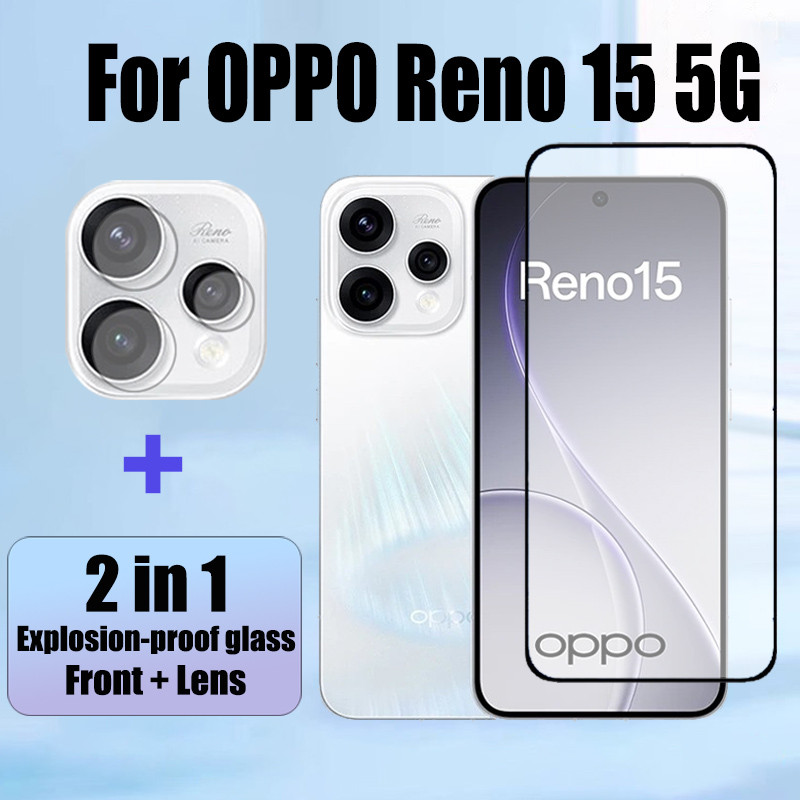 2 in 1 ฟิล์ม Reno 15 5G ป้องกันหน้าจอ สำหรับ กระจกนิรภัยสําหรับ สำหรับ OPPO Reno 15F 14 13 13F 12 12F 11F Pro 5G HD Anti-impact Glass ฟิล์ม กันรอยหน้าจอ สำหรับ ฟิล์มกระจก & ฟิล์มกล้อง