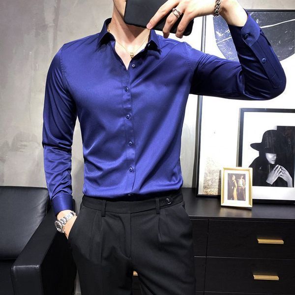 gq official store เสื้อเชิ้ตผู้ชาย แขนยาว เสื้อสูทผู้ชายแขนยาว สไตล์เกาหลี แบบสลิม핏 สำหรับธุรกิจ พร้