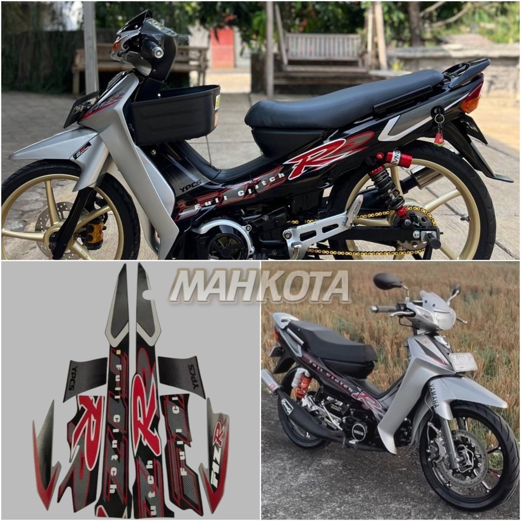 Striping Sticker Polet Motorcycle List Yamaha F1ZR fizr fiz r f1 zr 2002 Black Silver list body