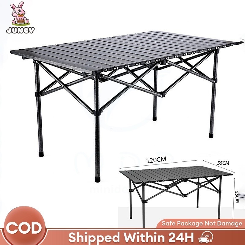 【JC】Camping Table Outdoor Table Folding Table Portable Outdoor Picnic Table BBQ Aluminium Table Egg 