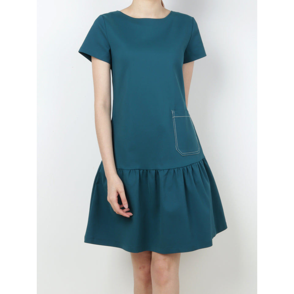 Front Pocket Ruffles Dress