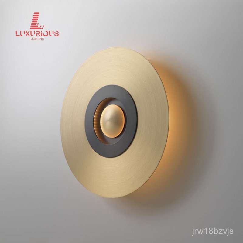 Indoor American Modern Simple gold Villa Living Room Wall Bedroom Bedside Round Hotel Lobby Wall Lam