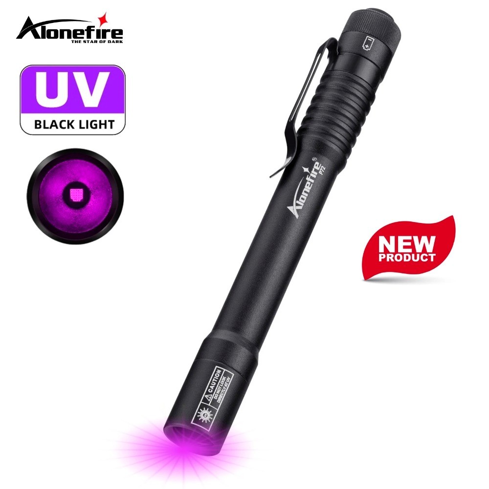 Alonefire P72 ไฟฉาย LED UV ขนาดเล็ก 365/395nm, เครื่องหมายที่มองไม่เห็น Blacklight สําหรับการตรวจจับ