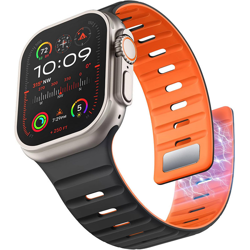 ซิลิโคน吸磁 表带 容 Apple Watch Ultra 3 2 1 49mm iWatch SE 40mm 44mm