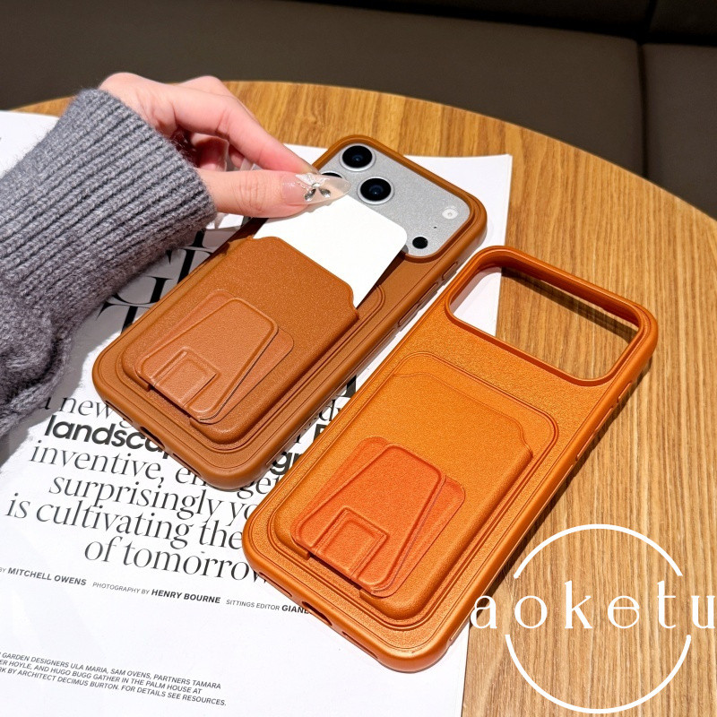 ผู้ถือบัตรรูปบันไดสีส้มเคสโทรศัพท์เหมาะสําหรับ ไอโฟน 13 14 15 16 17 มือโปร สูงสุด รวมทุกอย่างฝาครอบซิลิโคนป้องกันการตก - รูปที่ 2
