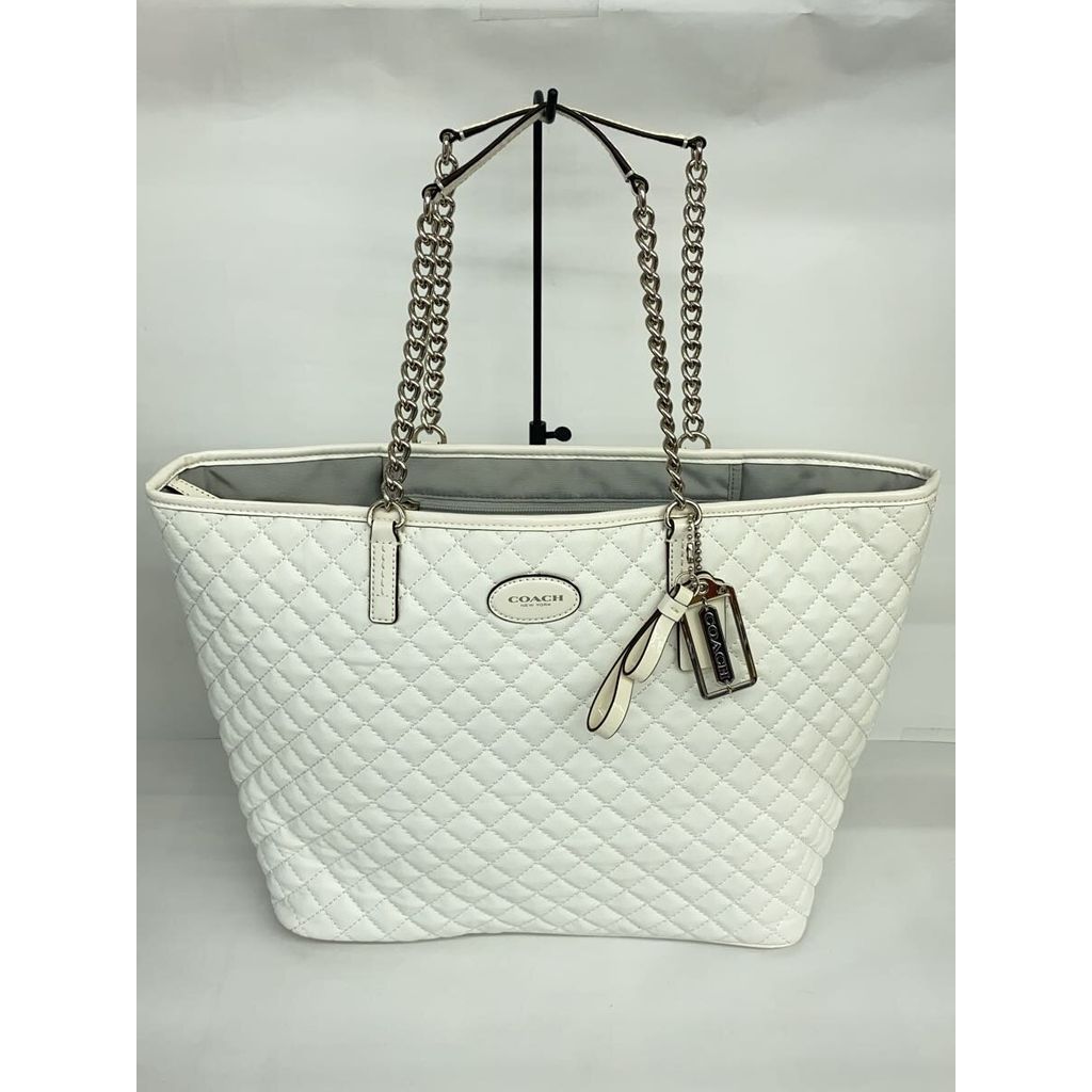 COACH Tote Leather WHT F32905 Direct from Japan Secondhand