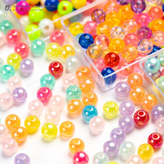 ลูกปัดเม็ดกลม 6 มม. รวมโทนสีพาสเทลและสีสดใส ผิวเงา ผิวด้าน ส…