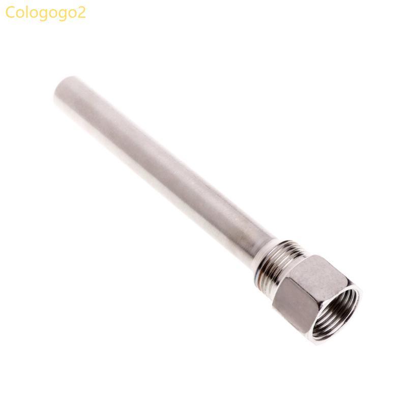 Cologogo2 ทนทาน Thermowell 304 สแตนเลส 1 2 BSP G ด้าย OD6mm Immersion Sleeve กระเป๋าสําหรับ Temperat
