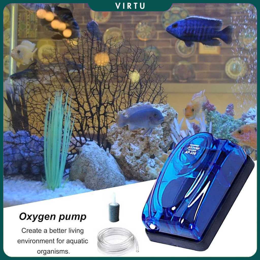 TEQIANG Aquarium ปั๊มออกซิเจน Aerator ปั๊มออกซิเจน 60L ถังปลา 3.5W - AQ-708A