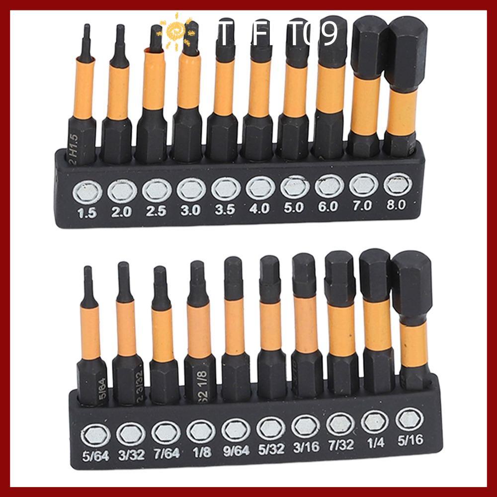 PTKFPT09 20 ชิ้น Impact Hex Bit ชุด, S2 โลหะผสมเหล็ก 1/4 นิ้ว Hex-Shak Allen ประแจเจาะชุด Bit, เคล็ด