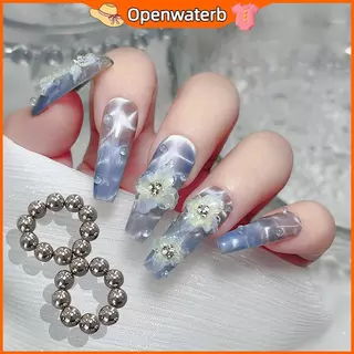 [KAN] เล็บรอบแม่เหล็กลูกปัดดอกไม้น้ําแข็ง Cats Eye Nail Art 10 ชิ้น FXH