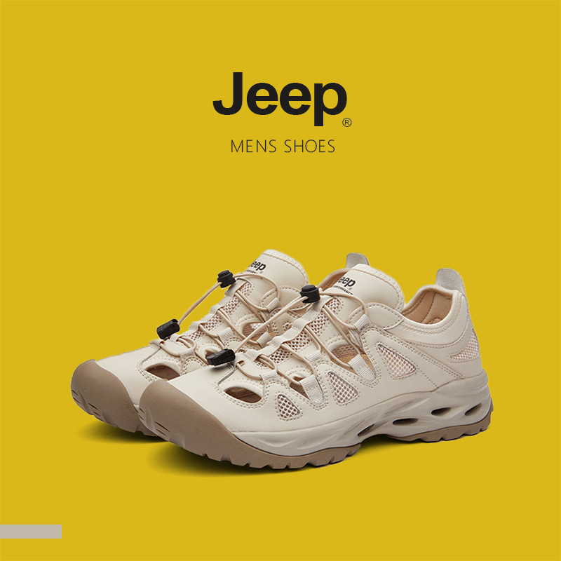 รองเท้าผู้ชาย JEEP รองเท้าลุยน้ําแบบสวม แห้งเร็ว กันลื่น ระบายอากาศ น้ําหนักเบา สําหรับกิจกรรมกลางแจ้งและลําลอง