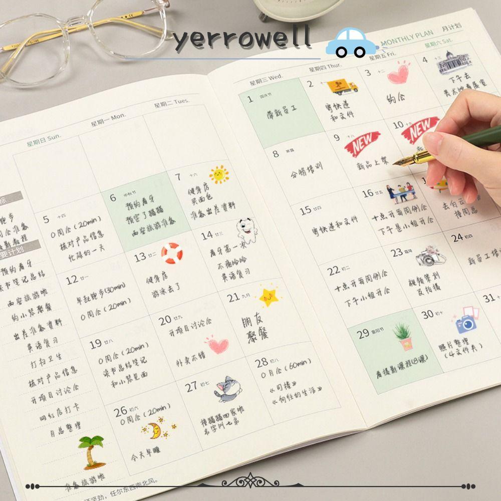 YERROWELL 2026 Schedules Notebook, Learning Plan A4 A5 Planner Notebook, Practical Work Efficiency L