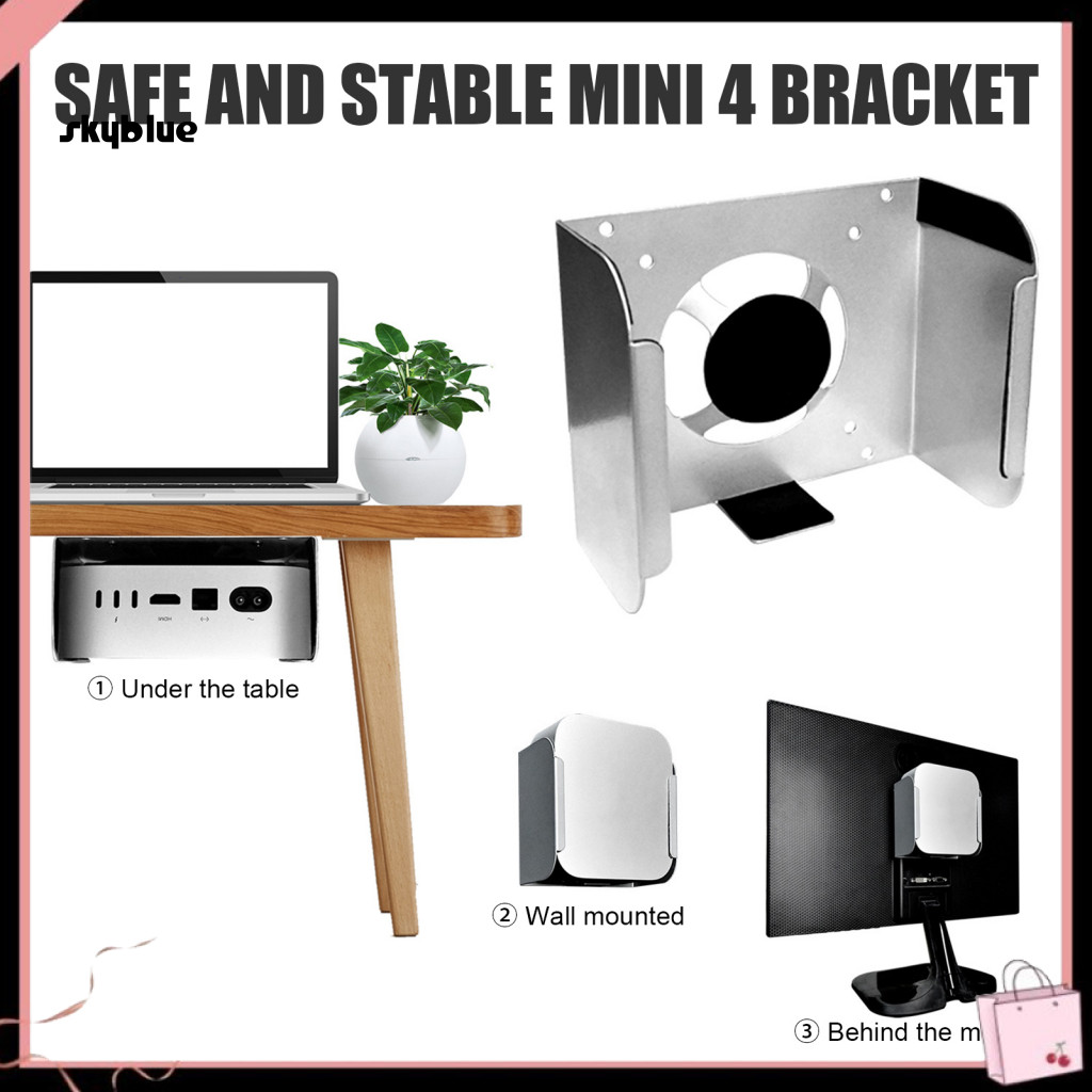 [Sy] Sturdy Mini 4 Bracket ประหยัดพื้นที่ Mini 4 Mount Mini 4 Wall Mount Bracket สําหรับ Mac Mini 4 