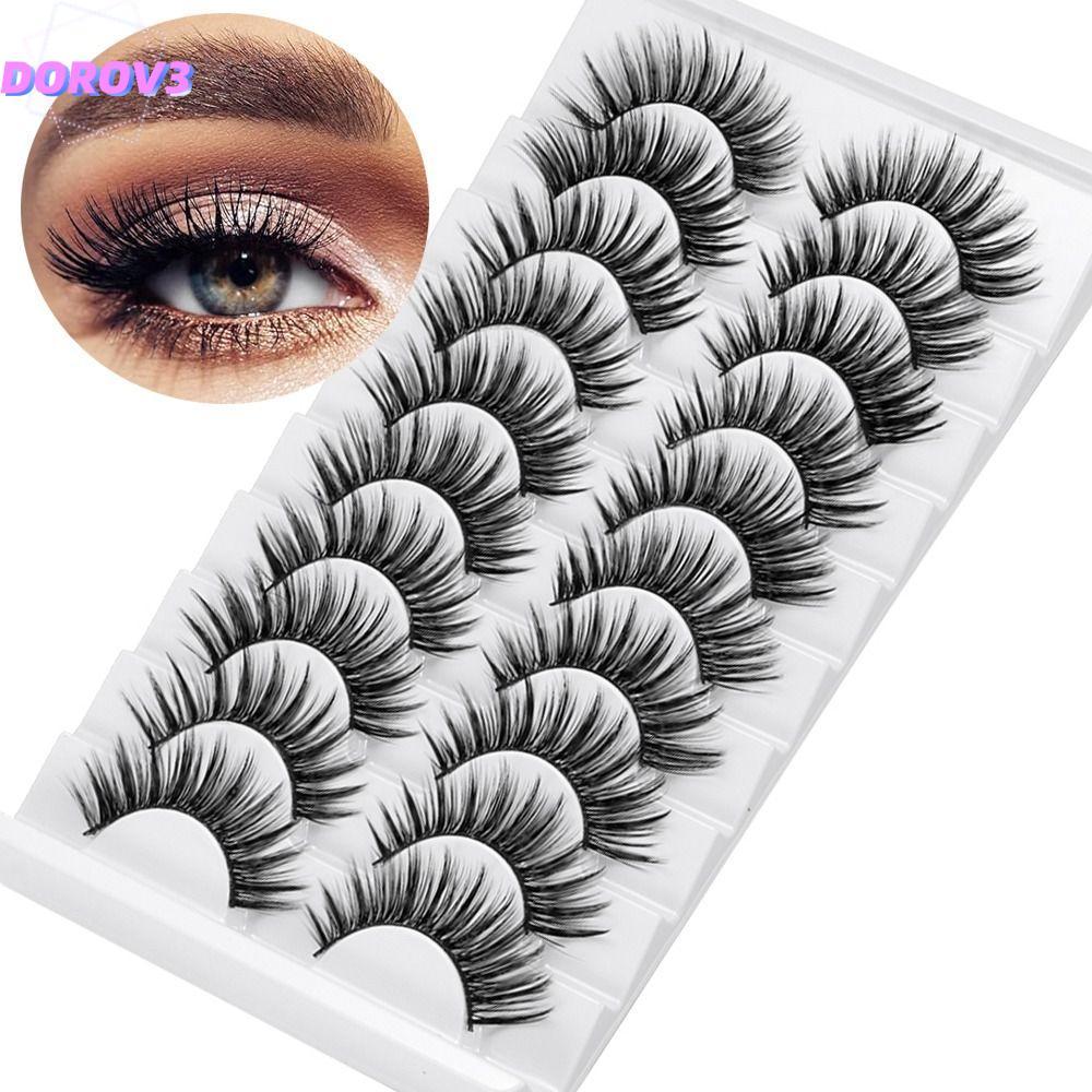 DOROV3 Faux Mink Lash, Full Strip Dramaical ขนตาปลอม, Beauty Cruelty-free Handmade Natrual ยาวขนตาปลอมต่อขนตา