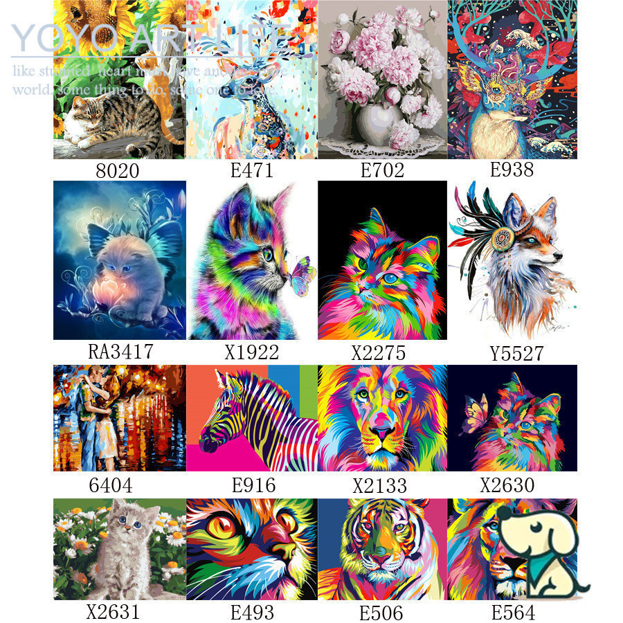 DADA Aat DQ1 สัตว์ 40x50 ซม.สีโดยตัวเลขภาพวาด森林动物 E471 fox plugs diy น้ํามัน dongel housedress perfu