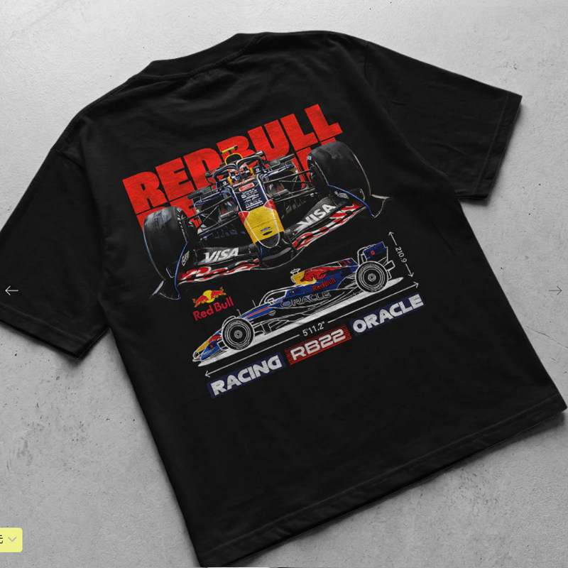 เสื้อยืดผู้ชาย Racing RB22 Race Car ทำจากผ้าฝ้ายพรีเมียม 200GSM ขนาดใหญ่แขนสั้นคอกลม