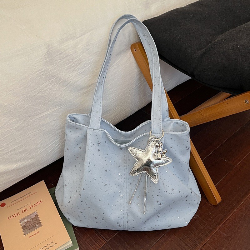 กระเป๋า tote ทรงใหญ่ พกพาสะดวก ในสไตล์เกาหลีใหม่ เหมาะสำหรับการเดินทางและใช้ในชีวิตประจำวัน