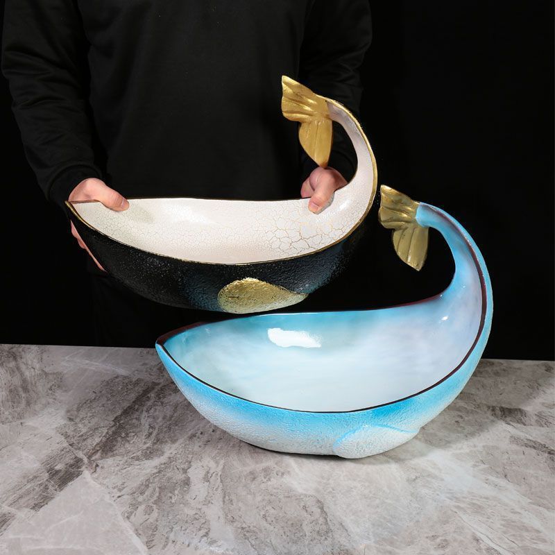 Salmon Dedicated Seafood Posture Plate Influencer Tableware High-End Sashimi ตกแต่งเรซิ่น Ice Tablew