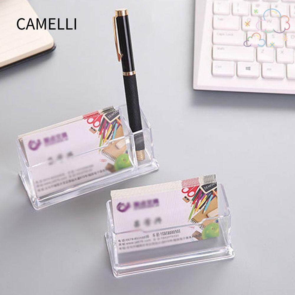 CAMELLI Business Card , Location Card Organizer กล่องชั้นวางตั้งโต๊ะอะคริลิค, กล่องเก็บของสร้างสรรค์
