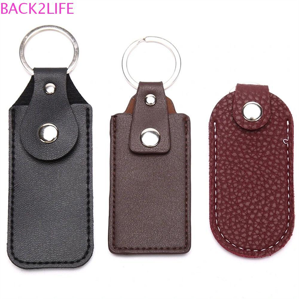 BACK2LIFE USB แฟลชไดรฟ์กรณีหนังแบบพกพา U Disk กระเป๋า U Disk ฝาครอบกันฝุ่น Key Ring Key Holder แฟลชไ