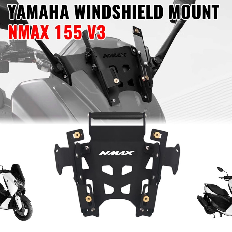 Nmax155 giá đỡ kính chắn gió xe máy 2025 155-24 r tấm chắn trượt mẫu mới có lỗ kính trong suốt trên kính R3
