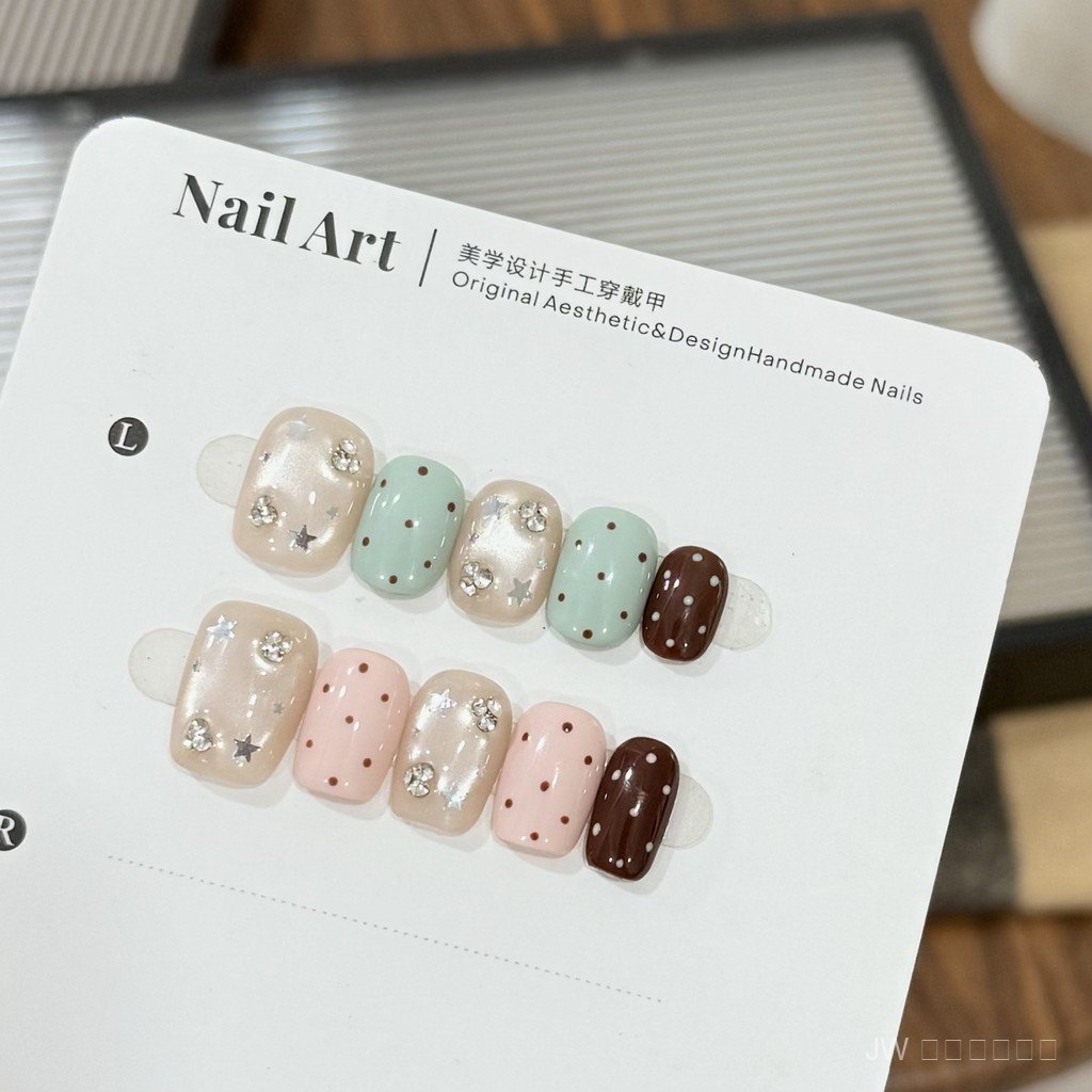เล็บปลอมงานเจลแท้ สีทูโทนมิ้นท์-ชมพู ลายแคทอายลูกแก้ว สไตล์เกาหลี เรียบหรูดูแพง ✨ ราคา ถูกที่สุด ดีลบีเคเค แกลเลอรีภาพที่ 3