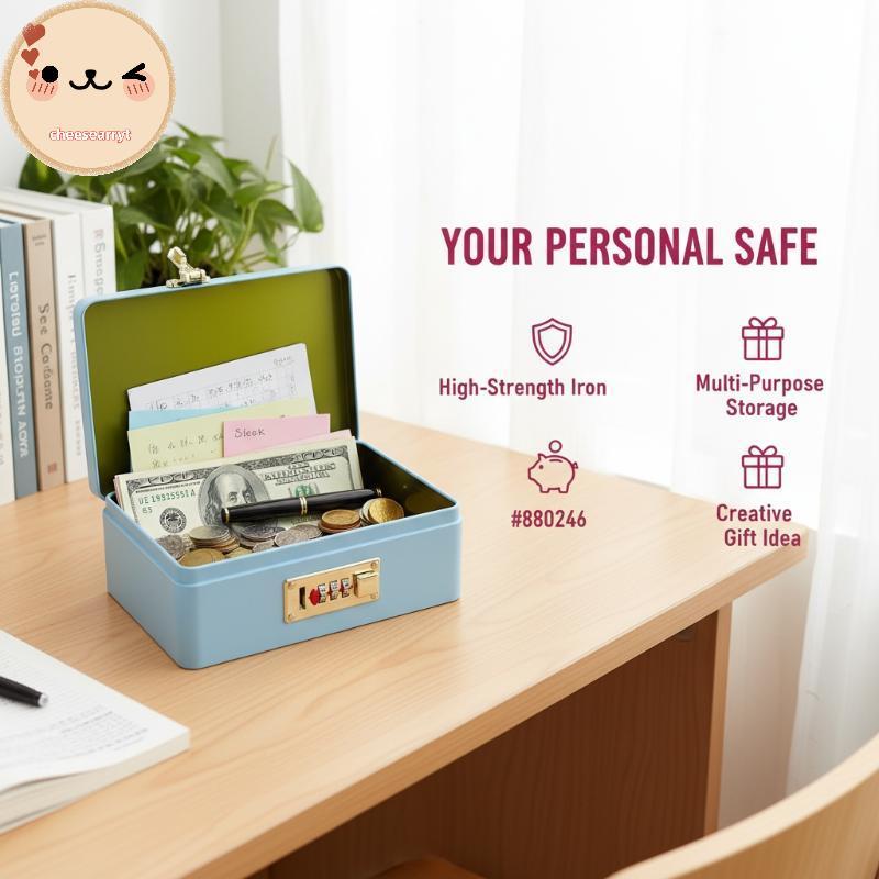 Chee Secure Iron รหัสผ่าน Lo Piggy Bank โลหะทนทานเหรียญกล่องเงิน Vintage Money Bank สําหรับเด็กครอบครัวการเรียนรู้การเงินใช้ในบ้าน EN
