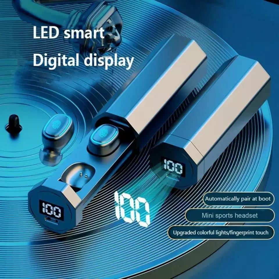 BONINE ไร้สายบลูทูธ 5.0 IPX6 กีฬากันน้ําในหูจอแสดงผลดิจิตอลสมาร์ท LED Touch Call หูฟังตัดเสียงรบกวน