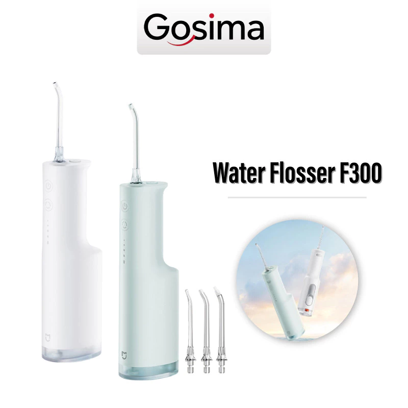 Xiaomi Mijia Water Flosser F300 เครื่องล้างฟันพกพา 240ML นวัตกรรมพัลส์กระเจิง 4 โหมด 3 หัวฉีด การกันน้ำระดับ IPX7