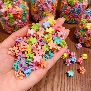 100ชิ้นเด็กที่มีสีสันดอกไม้กิ๊บขนาดเล็กสาวเรียบคลิปขนาดเล็กทารกมินิกิ๊บถักอุปกรณ์ผม