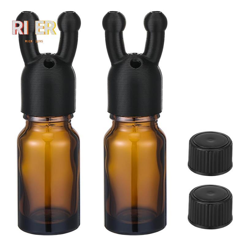 ขวดจ่ายน้ําหอมขนาดเล็กกันรั่ว, 2 แพ็ค Double Hole Aroma Nasal Inhaler Essential Oil Inhaler