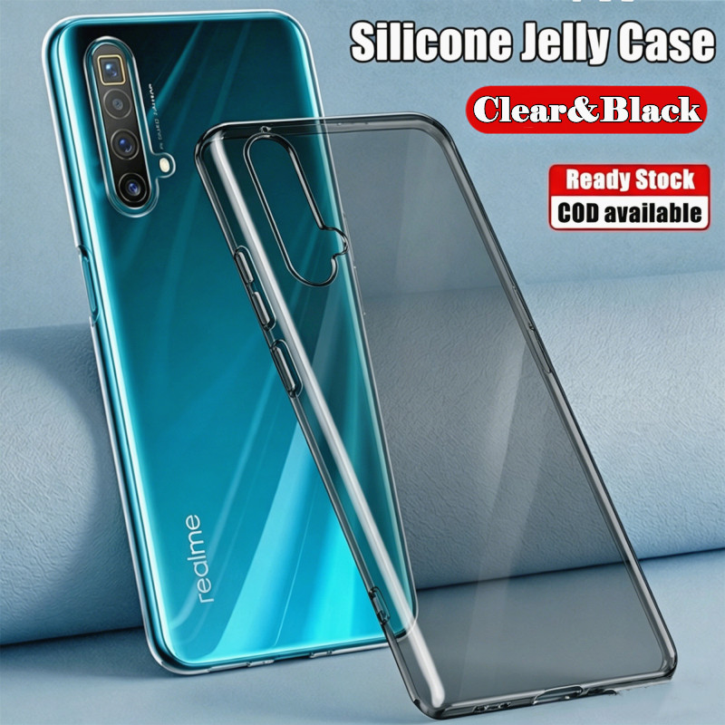 สําหรับRealme X3 SuperZoom RMX2086 นุ่มโปร่งแสงซิลิโคนสีดํายืดหยุ่นกันกระแทกTPUคริสตัลClear CoverผิวScratch-resistant Jellyกรณี