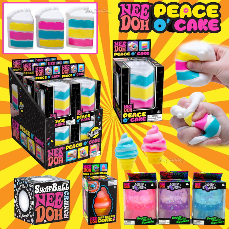 Schylling NeeDoh Peace O Cake Squishy Fidget ของเล่นพิซซ่ารูปร่างสนุก Props Sensory บีบของเล่นสําหรับ Home School ห้องเรียน chunnimth