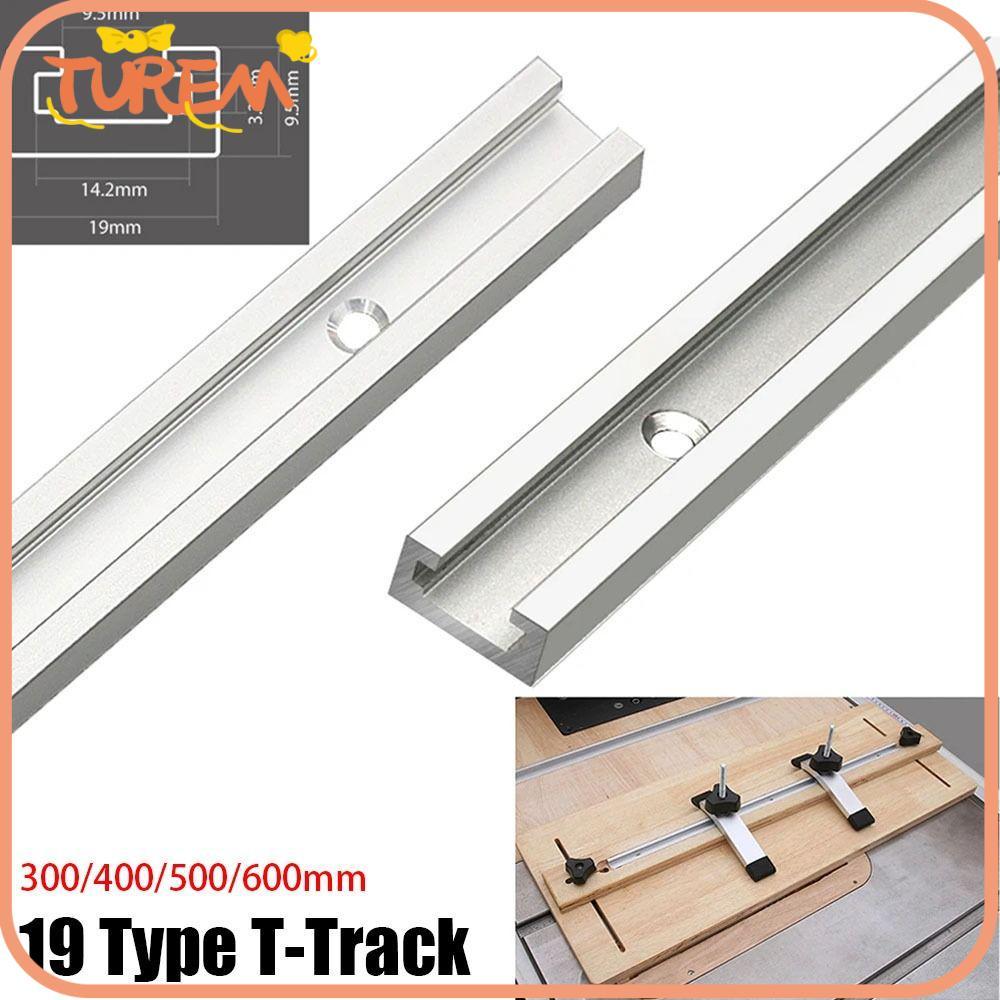 TUREM 1 ชิ้น T-Slot Track,อลูมิเนียม T Slider Fixture Slot สไลด์ T-Track, 300-600 มม.19 ประเภท 19x9.