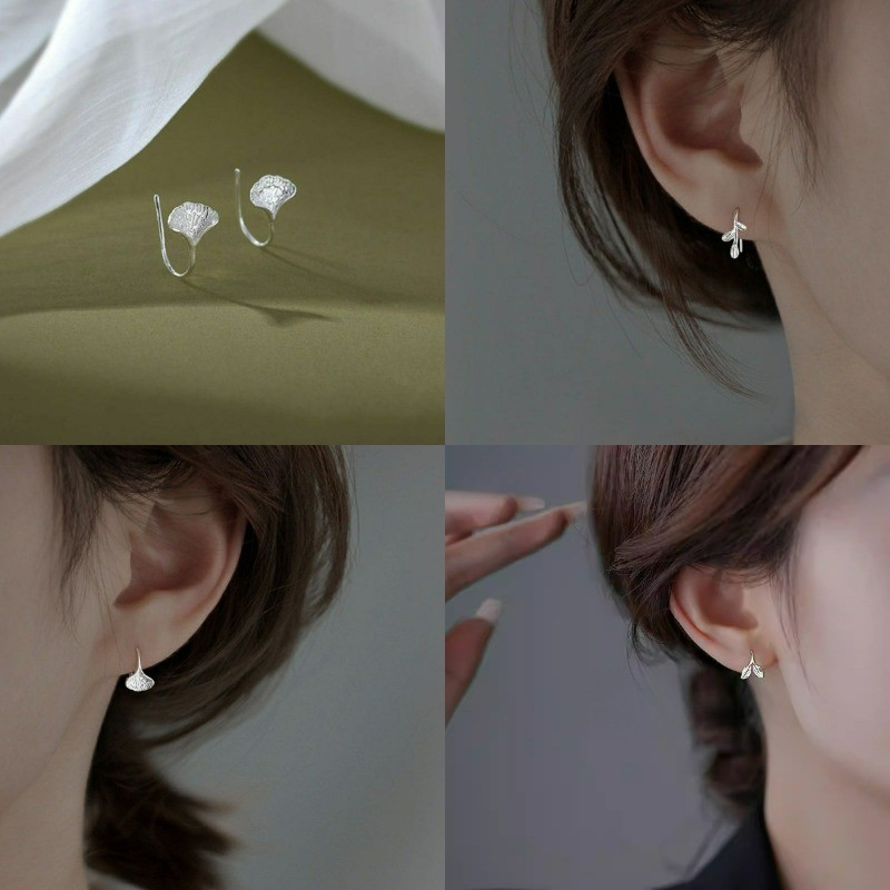 เครื่องประดับสเตอร์ลิงซิลเวอร์ 925 สำหรับผู้หญิง จี้หูแบบปิดหลัง