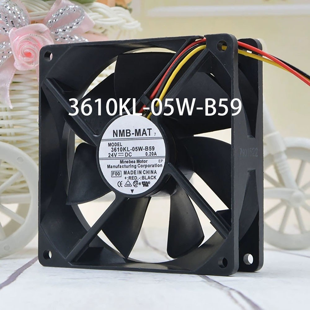 ใหม่ในกล่อง NMB Ball bearing พัดลม 3610KL-05W-B59 24VDC 0.20A 92*92*25 มม.หม้อน้ํา