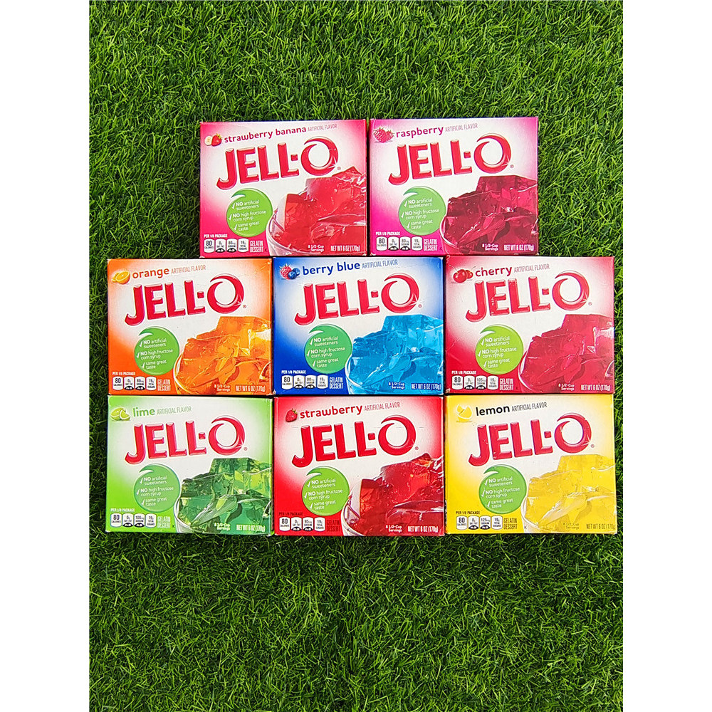 American JELLO Brand Fruit Flavour Transparent Jelly Powder กินได้โฮมเมด No-Boil JELLO GELATIN DESSE