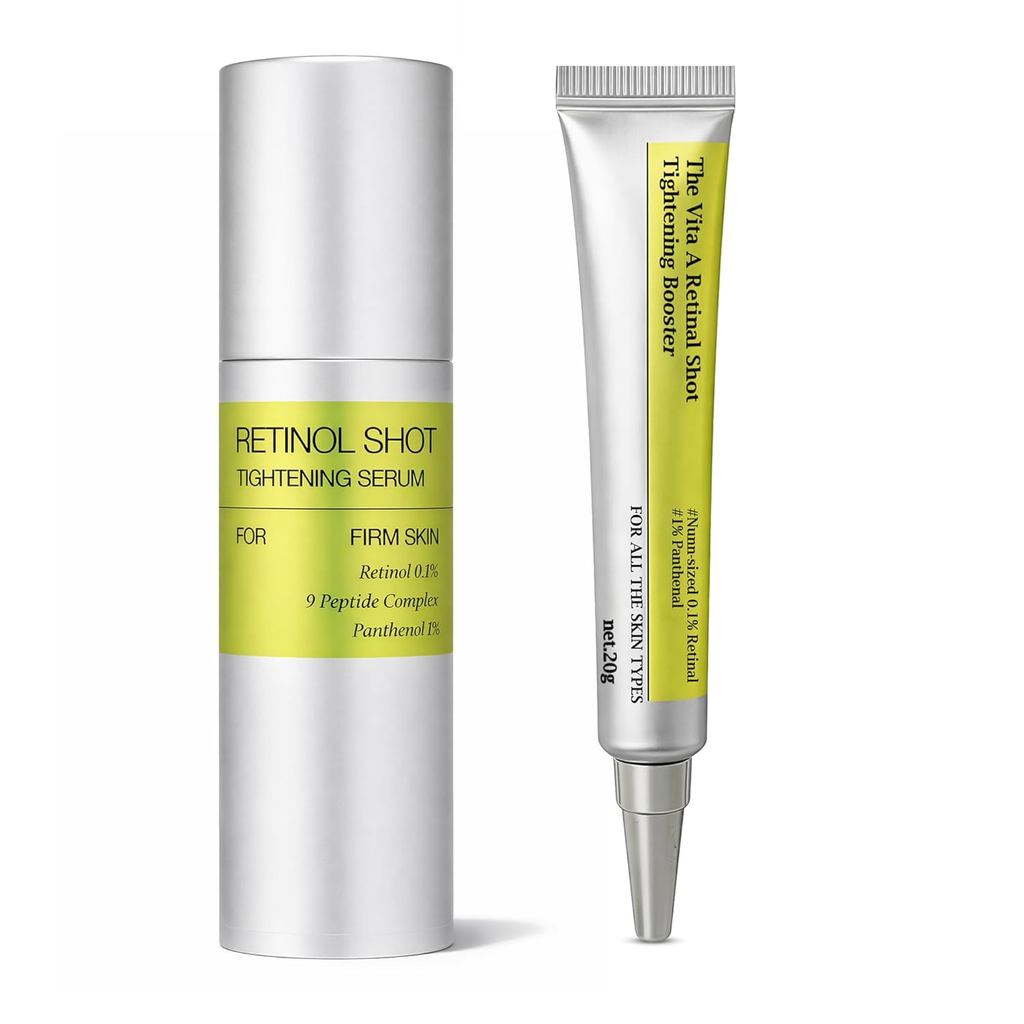 RetinolBooster 0.5 fl oz, Retinol Serum 1.0 fl oz, ชุดของขวัญต่อต้านวัย, บรรจุ 0.1% Retinol Vitamin 