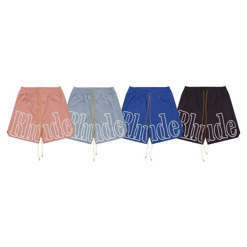 กางเกงขาสั้น RHUDE ลายโลโก้ใหญ่ สำหรับทั้งคู่ สไตล์ STREET WEAR ชายหาด สบายและซึมซับไวน์เร็ว