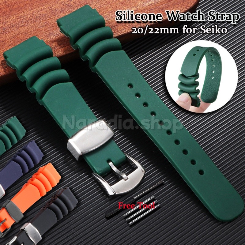 20/22 มม.ซิลิโคนกันน้ําสําหรับกีฬาสําหรับ Seiko Diver ดําน้ํา MM007 Skx007 Skx009 ทูน่ายางผู้ชายผู้ห