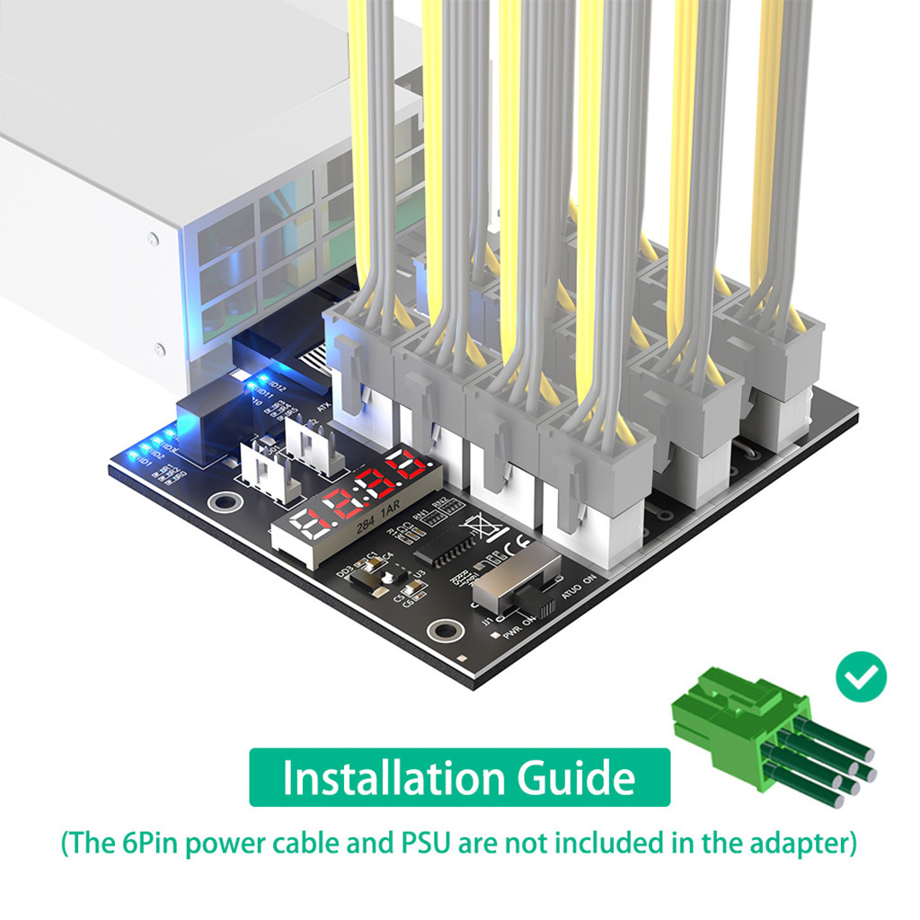 ATX 12x6Pin Breakout Board พร้อมแฟลช LED สําหรับ HP 733428-101 720620-B21 830272-B21 720478-B21