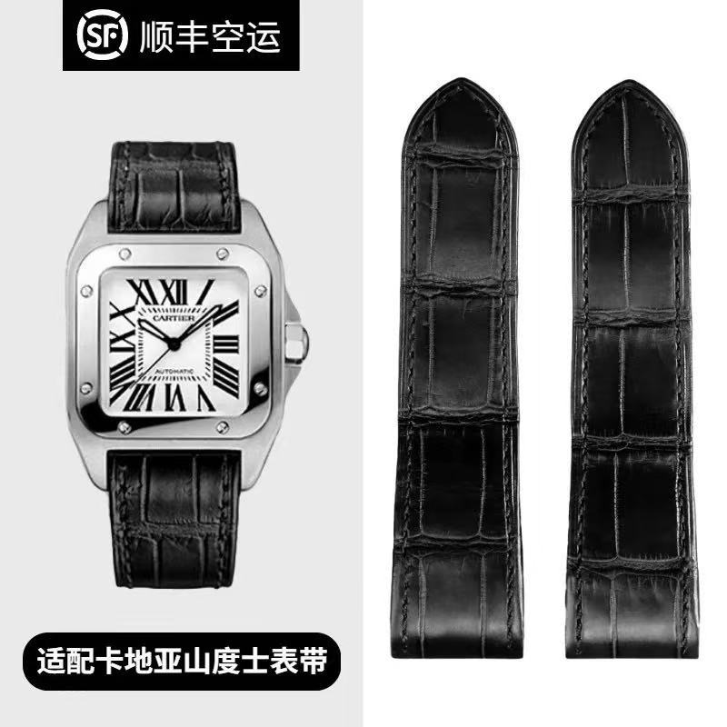 Cartier Santos Tank Leather Watch Band – 21mm 23mm สายหนังแท้ที่ทนทาน