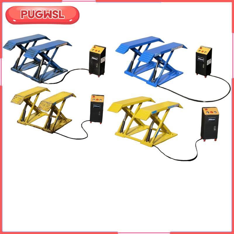 [pugwsl] รถยกรุ่น 1/64 Scale อุปกรณ์โรงรถ Miniature Lift Diorama Crafted of PP เหมาะสําหรับรุ่นของขว