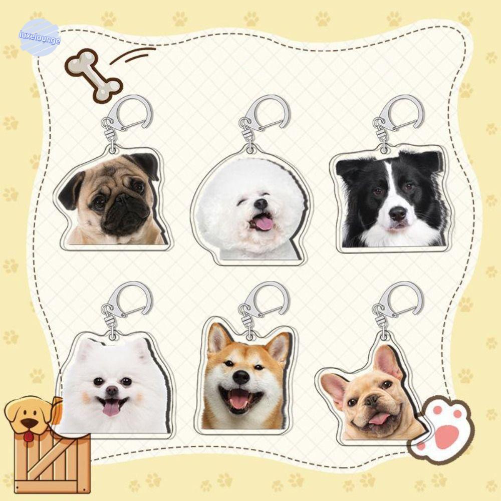 LUXELUNGE Border Collie Dog Keychain, Samoyed Poodle Labrador Puppy Pendant, Fashion Husky Pug Creat