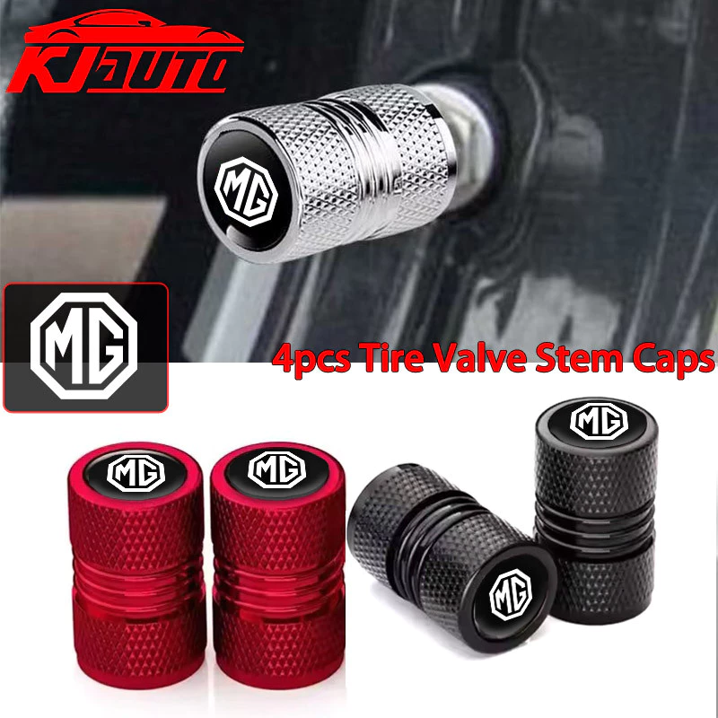 4pcs MG รถวาล์ว Caps Stem Case ครอบคลุมอลูมิเนียมล้อวาล์วฝุ่นหมวก Tyre Rim Stem สําหรับ MG3 MG5 MG6 MG7 EP Pluse MG TF ZR ZS ES HS GS Morris 3 อุปกรณ์เสริม