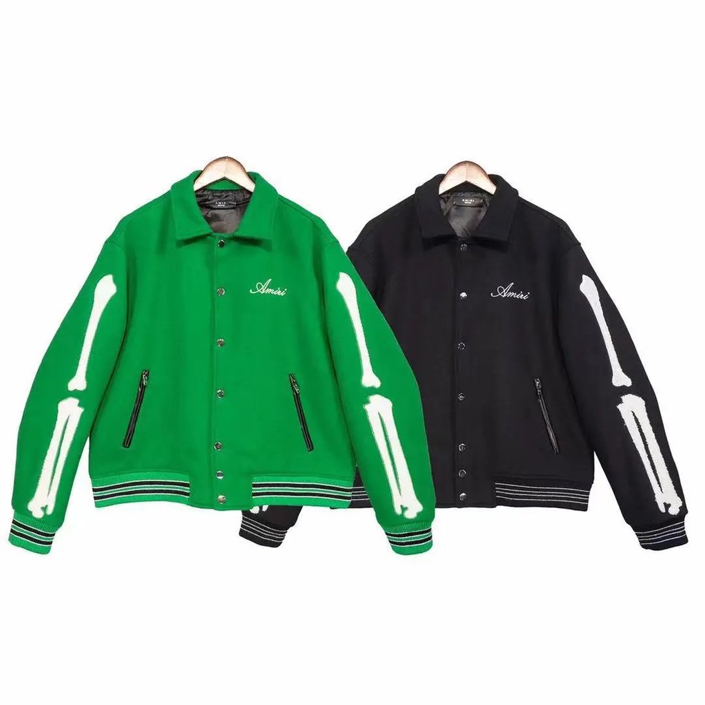 Street Wear 21FW AMIRI SLP ปัก Pilot Casual Jacket เสื้อแจ็คเก็ตผู้ชายผู้หญิงชุดเบสบอลฤดูหนาวเสื้อแจ